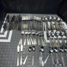 94 Pieces Stanley Roberts Rogers Co ALLISON/DENMARK Stainless Forks Spoons Korea