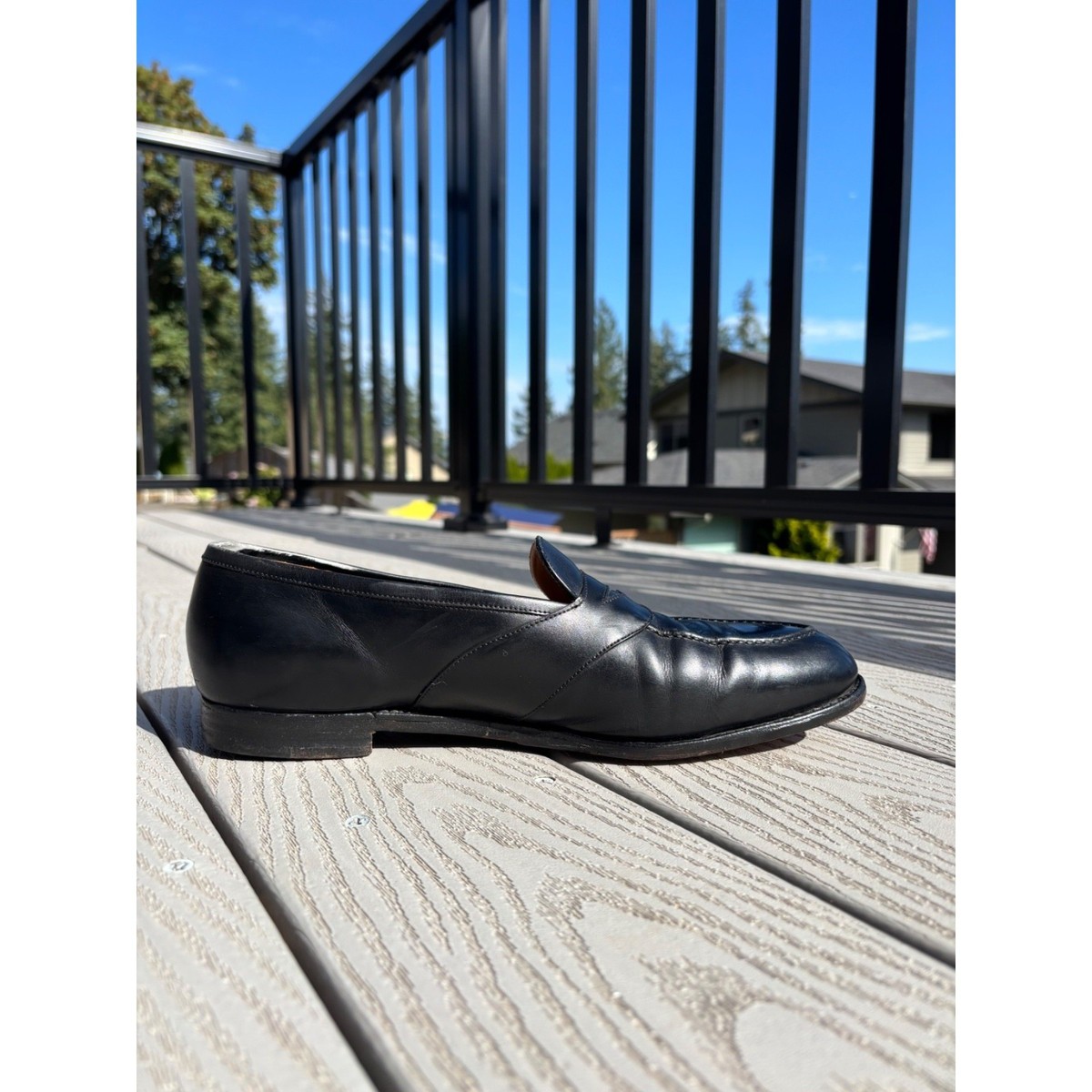 Edward Green Penny Loafers Flat Dress Shoes Men\'s Size US 10.5 D Black Leather Edward Green Penny Loafers Flat Dress Shoes Men main image 4