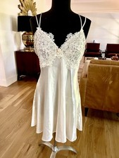 Vtg Jonquil by Diane Samandi Ivory Satin Lace Nightgown L Slip Neiman Marcus NWT