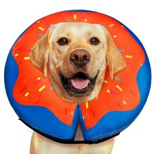Large Inflatable Dog Cone Alternative Dog Donut Collar After Surgery, Soft Ne...