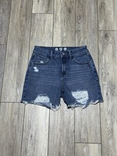 REWASH Super High Rise Wedge Mini Distressed Cut Off Jean Shorts Sz 3 26
