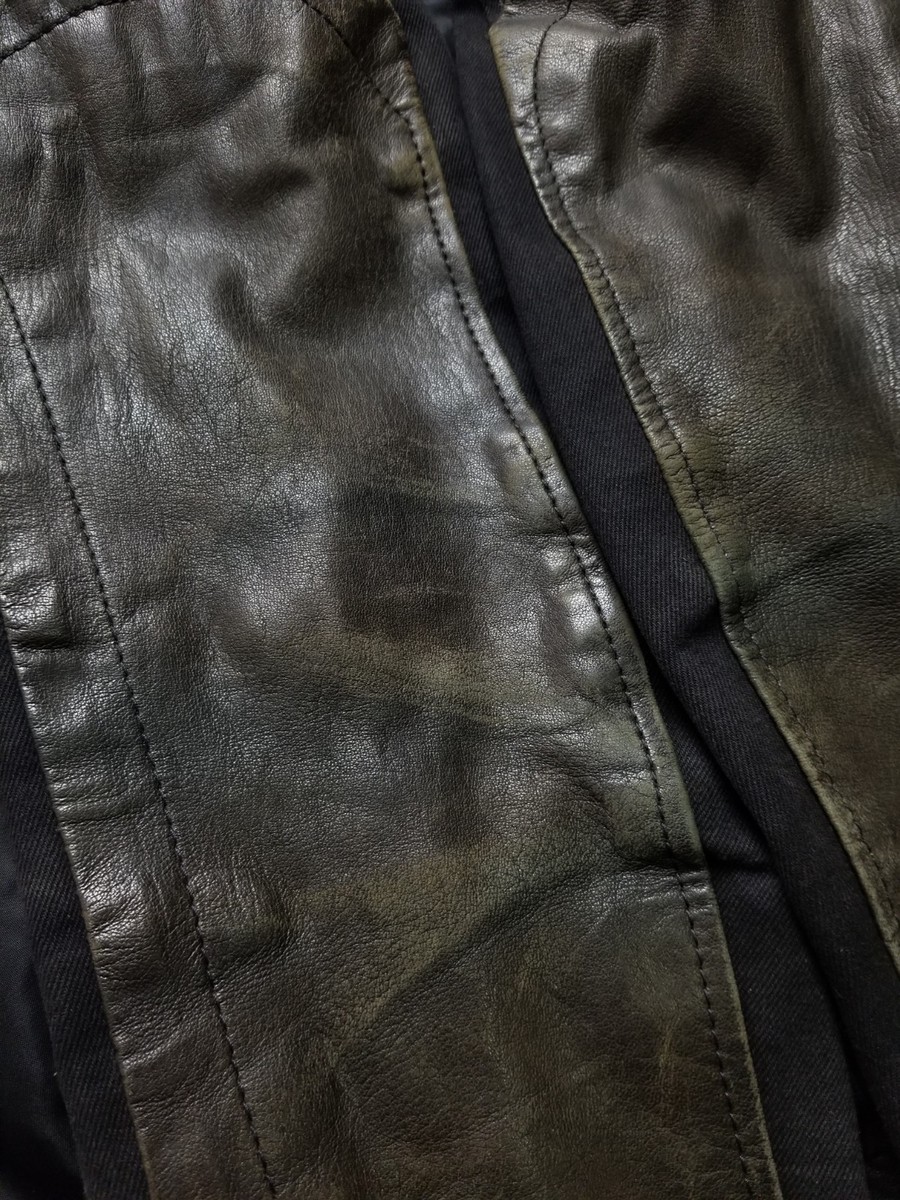 Diesel L-Madara Sheepskin Leather Biker Motorcycle Zip up Jacket