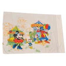 Vintage Walt Disney Mickey Mouse Standar Pillowcase Donald Duck Goofy Circus