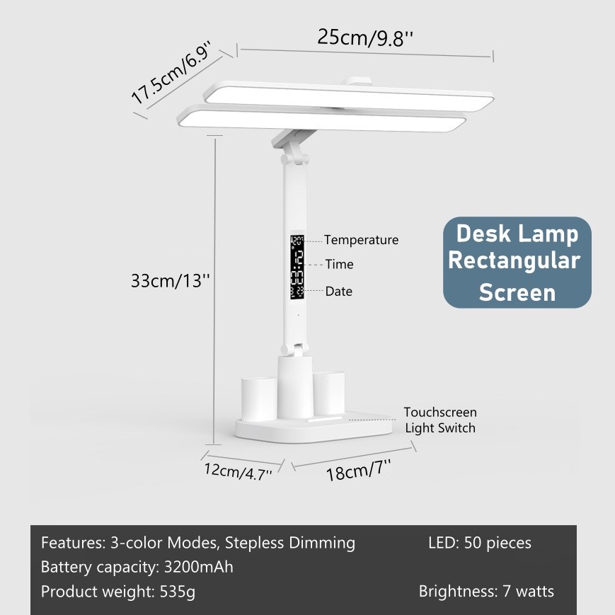 Desk Lamp with USB, Dimmable