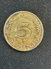 Germany 1970 5 Pfennig Brass Coin West Unified Uncertified BN Color