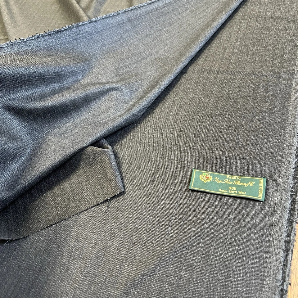 Loro Piana 365 Suiting Fabric 3.0m - Super 130'S Wool - Blue-Grey Shadow Stripe - Image 2 of 4