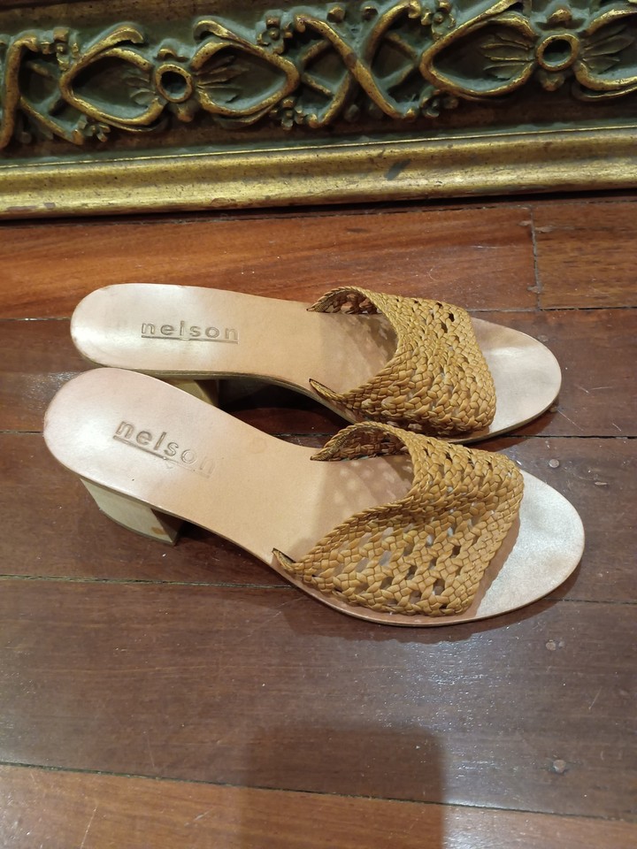 Nelson Made Tan Mules Size 40