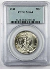 1941 MS64 Walking Liberty Silver Half Dollar PCGS Choice Brilliant Uncirculated
