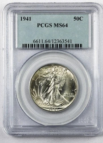1941 MS64 Walking Liberty Silver Half Dollar PCGS Choice Brilliant Uncirculated