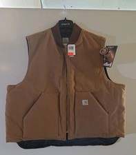Carhartt Quilted Lined Duck Canvas Vest Mens Size 3XL Brown V01 BRN NEW USA Made
