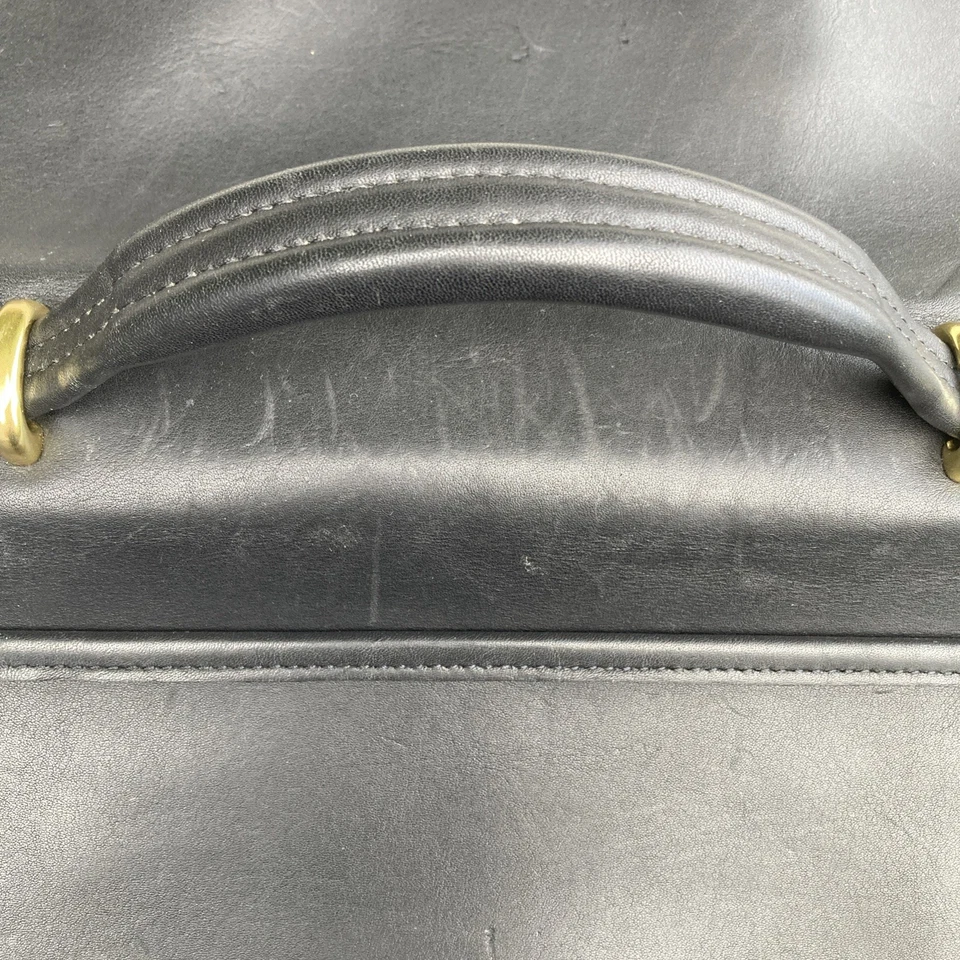 COACH 5265 Vintage Black Glove Leather Briefbag Business Bag Messenger - Image 4 of 4