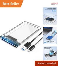 2.5 Inch SATA Enclosure USB C 3.1 External Hard Drive Case Supports UASP 6TB
