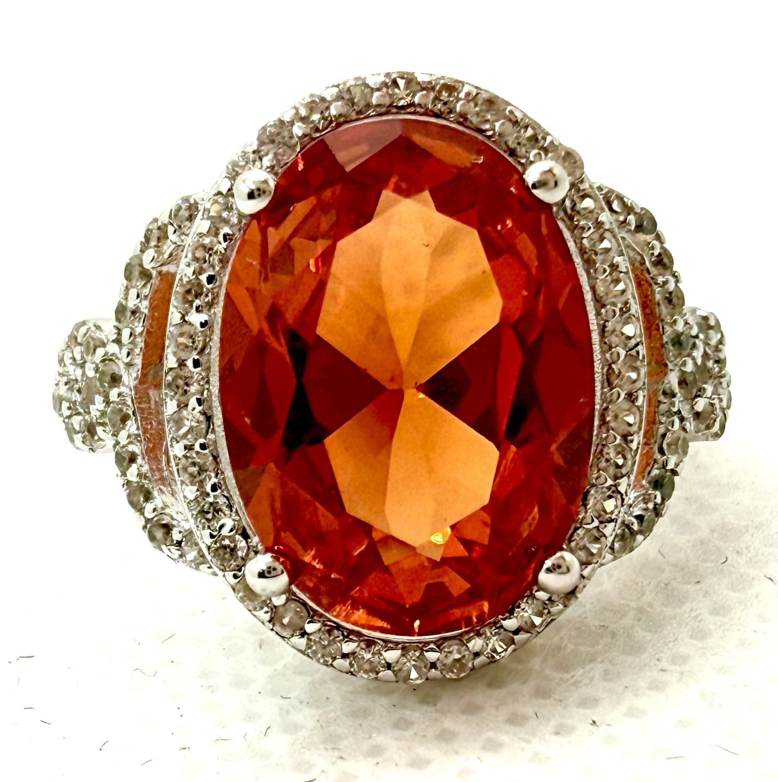 Sterling Silver Ring 925 Red Ruby Sz 7 Women Jewe… - image 9