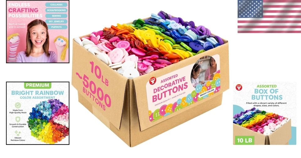 Assorted Craft Buttons Bulk Container - Image 2 of 4