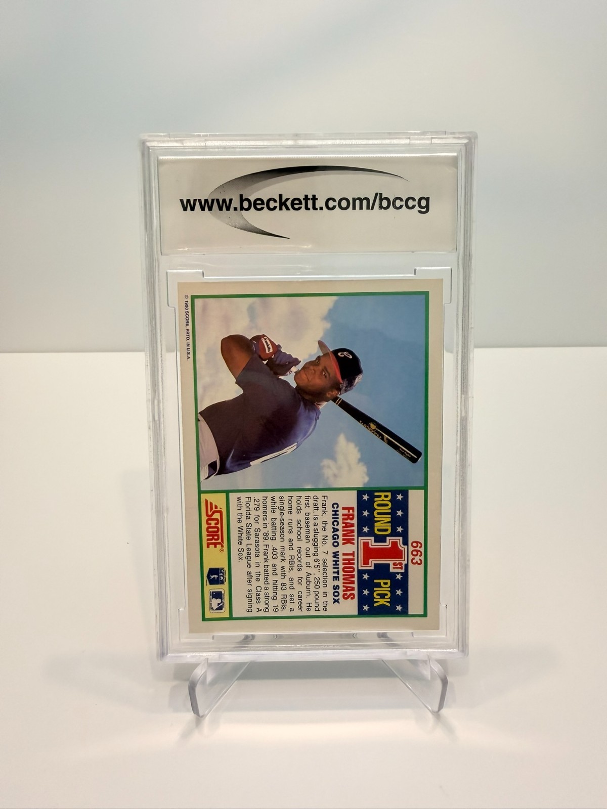 Score & Topps 1990 Frank Thomas Rookie Autograph Beckett Graded 10 Upper Deck view 5