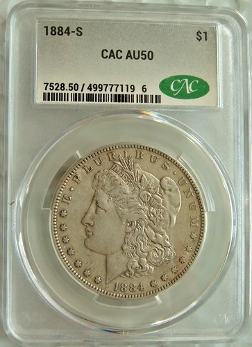 1884-S Morgan Dollar CAC AU50