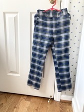 Vtg Tartan Plaid Pants Saks Fifth Avenue Boys Blue Green See Size 6 Made in USA