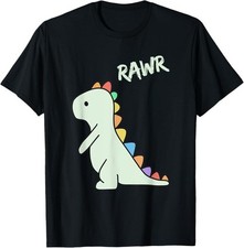 Cute Dino Rawr Dinosaur Roaring Funny Kid Dino Cartoon T-Shirt