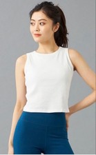 Chacott Ribbed Bralette White Seamless Comfort Sports Top for Women