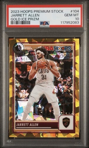 Panini 2023-24 Hoops Jarrett Allen Gold Ice Prizm #104 /10 PSA 10