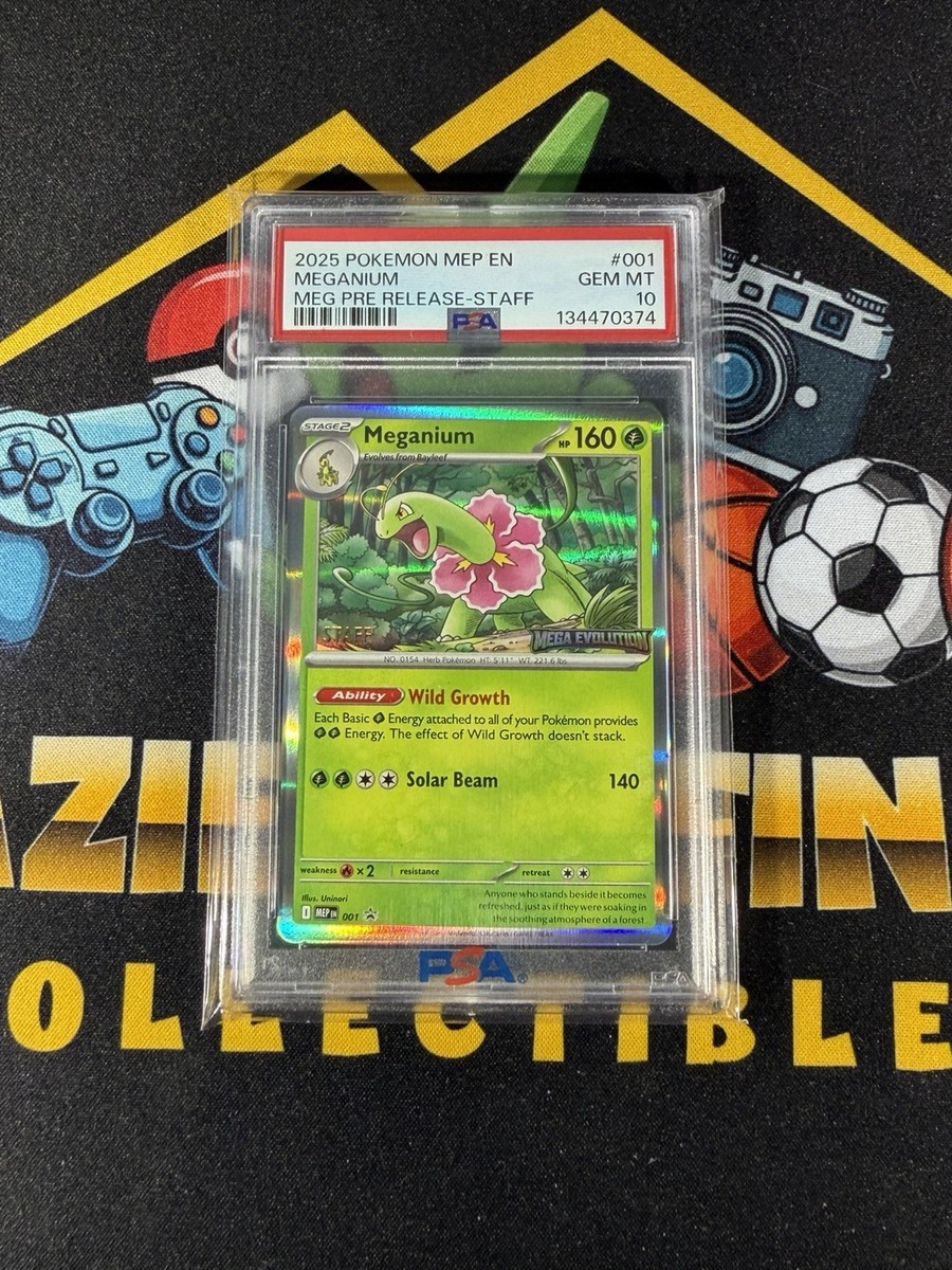Pokémon Meganium Mega Evolution Staff Promo PSA 10 Gem Mint #001