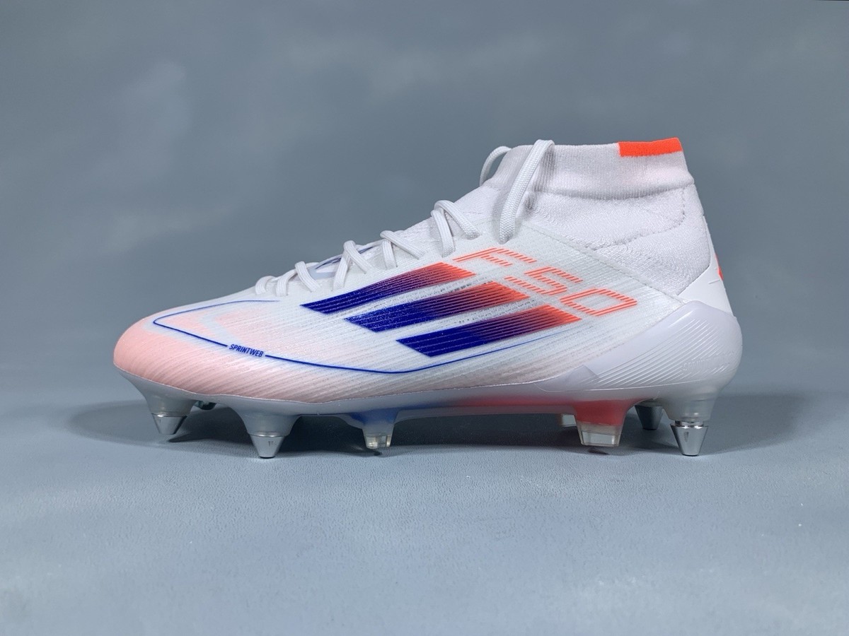 adidas F50 Elite Mid SG Soccer Cleats White Blue IH3152