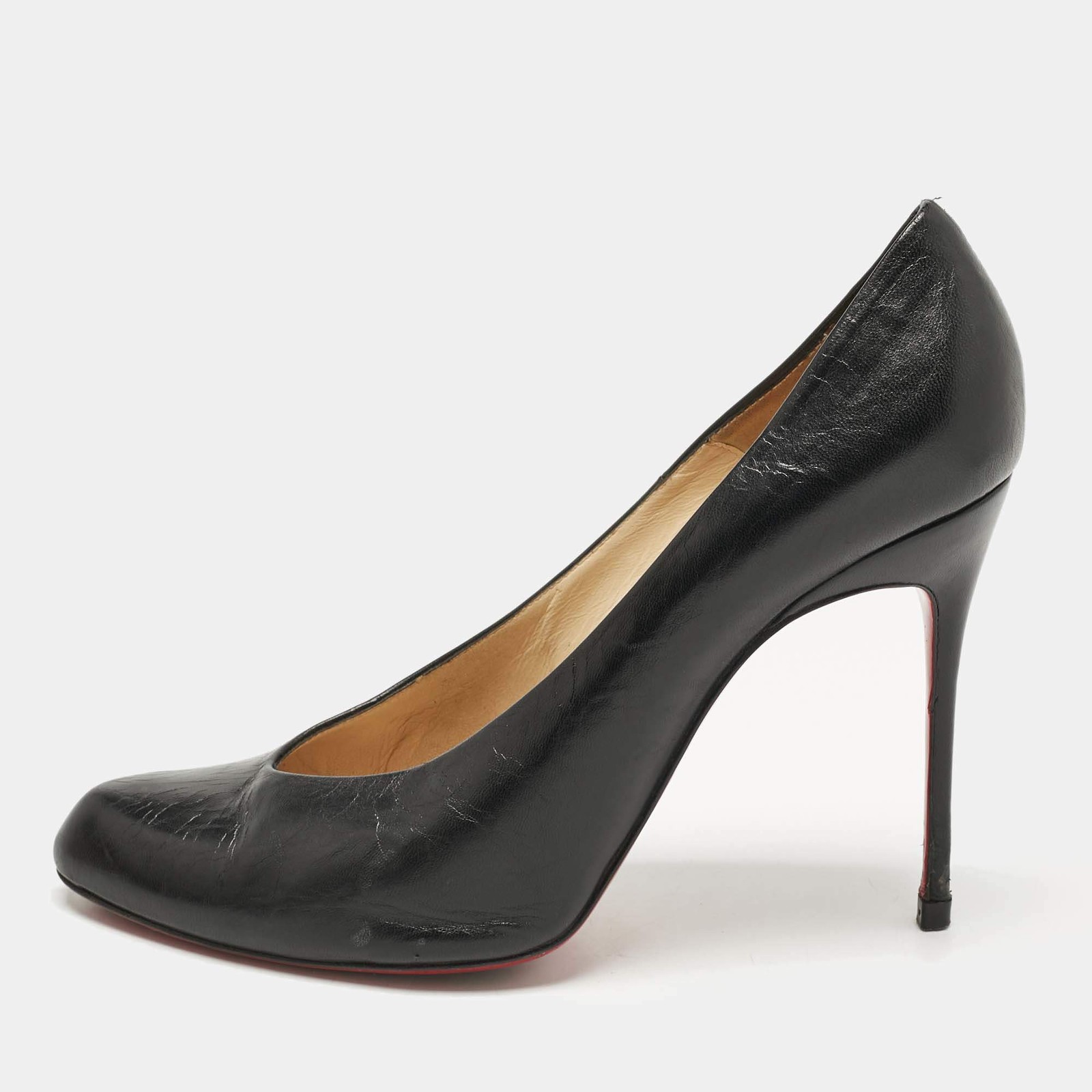 Christian Louboutin Black Leather Pumps Size 38.5