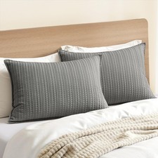 Woaboy 100 Cotton Waffle Pillow Shams Standard Size, 2 Pack 20x26 Decorative...