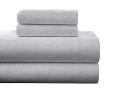 Pointehaven Flannel Deep Pocket Set with Oversized Flat Sheet, Queen, Heather...