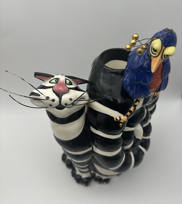 Clancy The Cat Blanches Peacock Lynda Cornielle Figurine Candle Holder Blue Sky