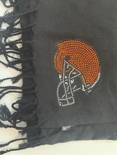 Cleveland Browns Bling Black Women’s Scarf W Fringe Very Cute Lightweight 