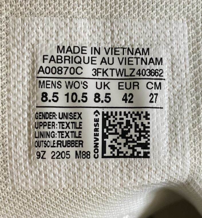 Converse Mens 8.5/ Womens 10.5 BlackChuck Taylor Lugged All Star A00870C No Box thumbnail 7