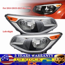 For Kia Soul 1.6L/2.0L 2014-2019 Halogen Headlights Left+Right Headlamp Pair Set