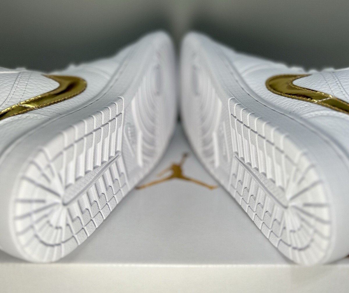 Size 8.5 - Air Jordan 1 Retro Low White Metallic Gold W for Size 8.5 - Air Jordan 1 Retro Low White Metallic Gold W for