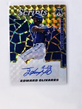 2021 Panini Mosaic Scripts Gold Autograph Edward Olivares Auto