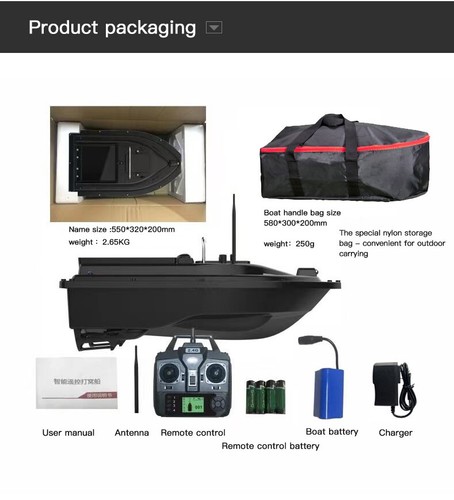 GPS Fixed Speed Cruise RC Fishing Bait Boat 10000mAh 2KG Carrying Hook & Net D16 - Picture 19 of 23