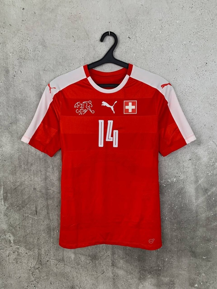 SWITZERLAND 2016 2017 HOME PLAYER ISSUE FOOTBALL SHIRT #14 ZAKARIA