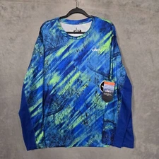 Habit shirt mens 2XL L/S Performance geometric blue fishing camo realtree