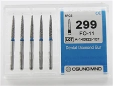Dental Diamond Burs, Standard Grit Multi-Use, 5 Pcs/Pk [299FO-11]