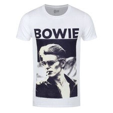 Image of David Bowie T-Shirt Smoke Official New White