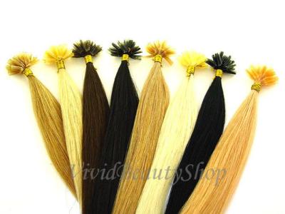 100 Pre Bonded Glue U Nail Tip Keratin Fusion Remy Human Hair Extensions 22''