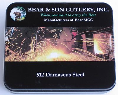 BEAR & SON CUTLERY SIDELINER DAMASTMESSER MIT 512 LAGEN NEU/OVP GESCHENKBOX