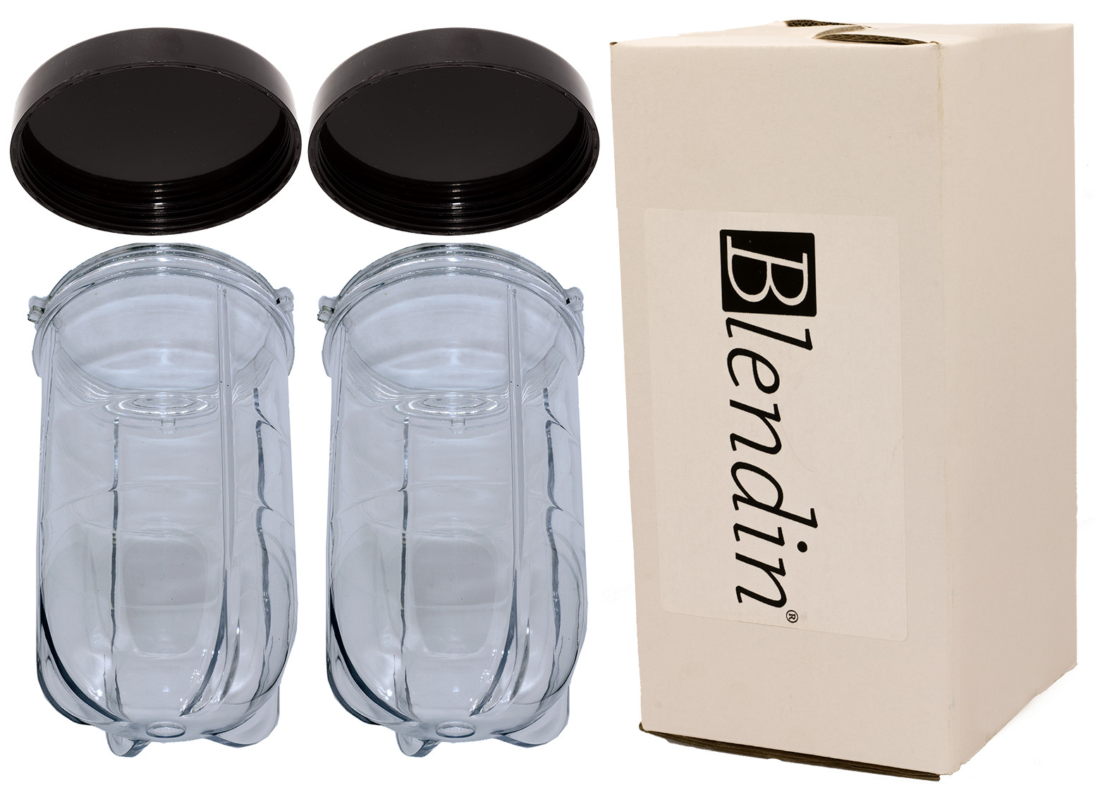 Blendin 2 Pack 16oz Tall Cup & Lid, Compatible with Original Magic Bullet MB1001