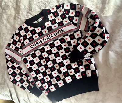 CHRISTIAN DIOR designer Check Cashmere ladies Rare jumper Pullover