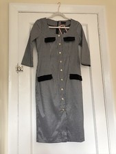 Ladies/Women's Black & White Gingham Check Dress- Size 12