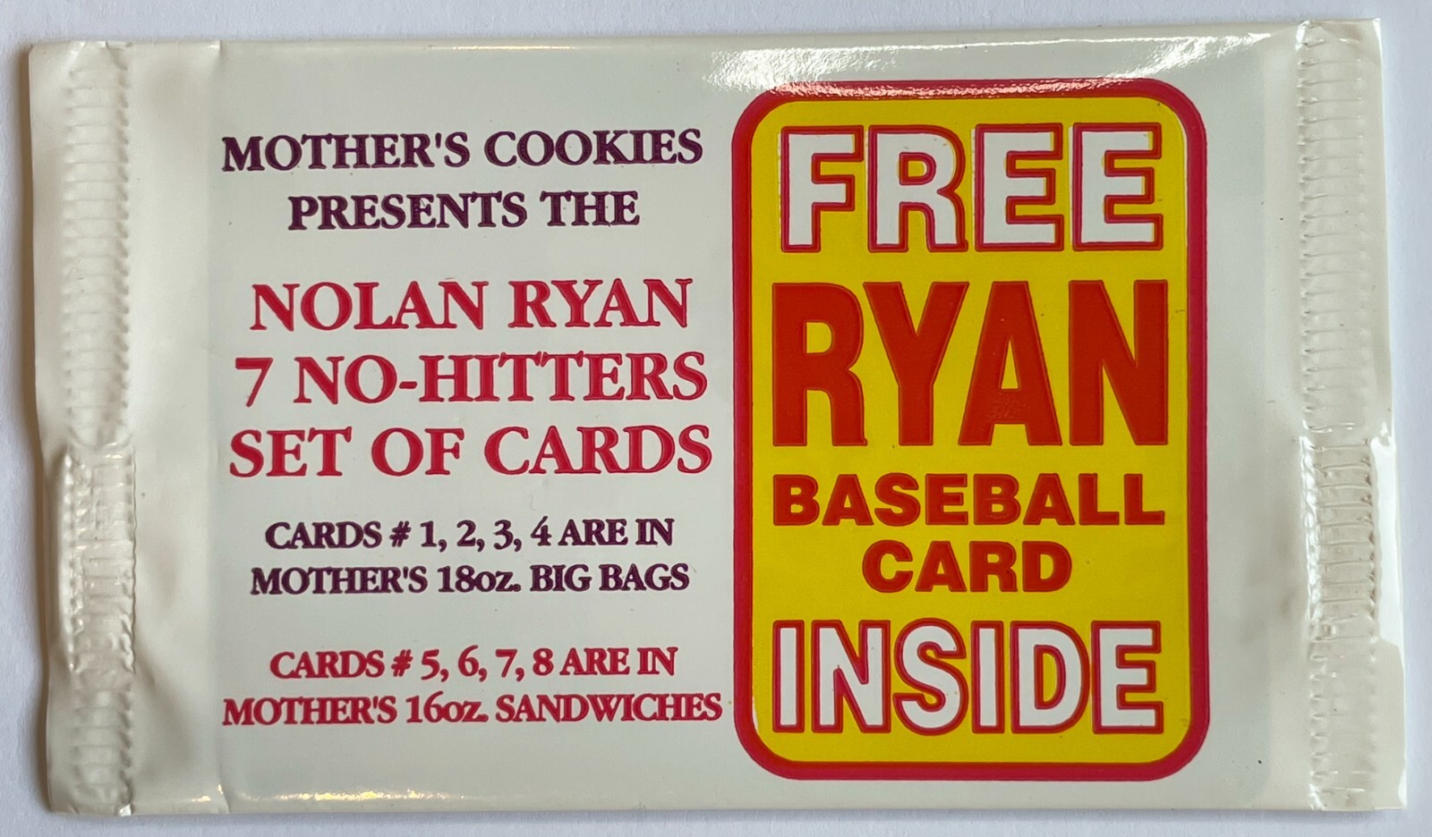 1992 Mother's Cookies Baseball Card Nolan Ryan 7 No Hitter Set Sealed