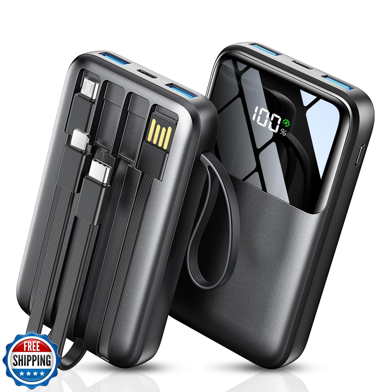 15000mAh 22.5W Fast Charging Power Bank with Built-in Cable-image