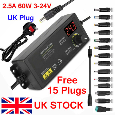 DC 3V~24V 60W 2.5A Universal Power Supply Adjustable Switching AC/DC ...