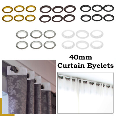 40 mm Kunststoff Ösen für Gardinenkopf Überschrift Jalousien 8 Stück Rundösen