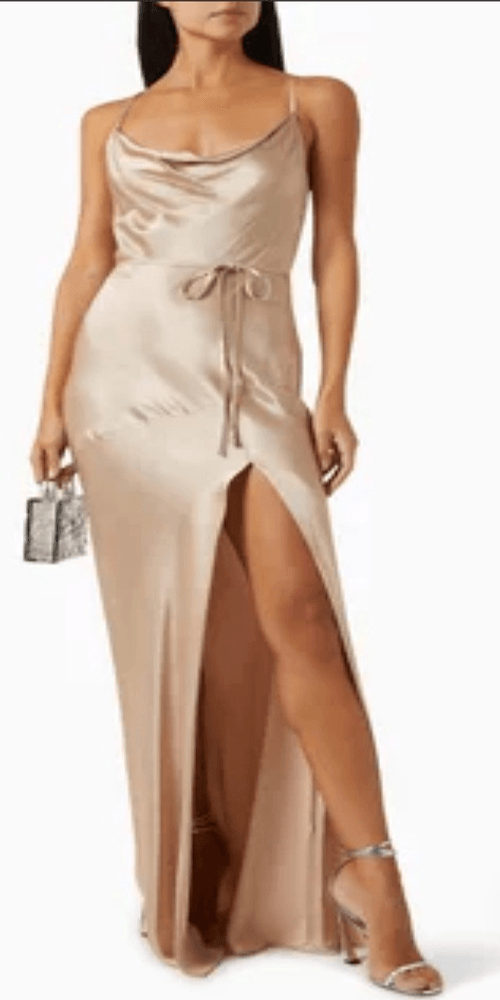la lune bias cowl maxi dress Shona Joy La Lune One Shoulder Cowl Back Gown - Peony